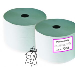Putztuchrollen 2 lag. hochweiß